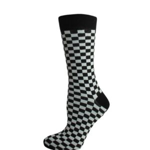 Socks Checkered Black White