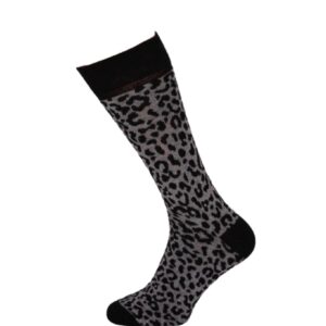 Socks Leopard Print Grey